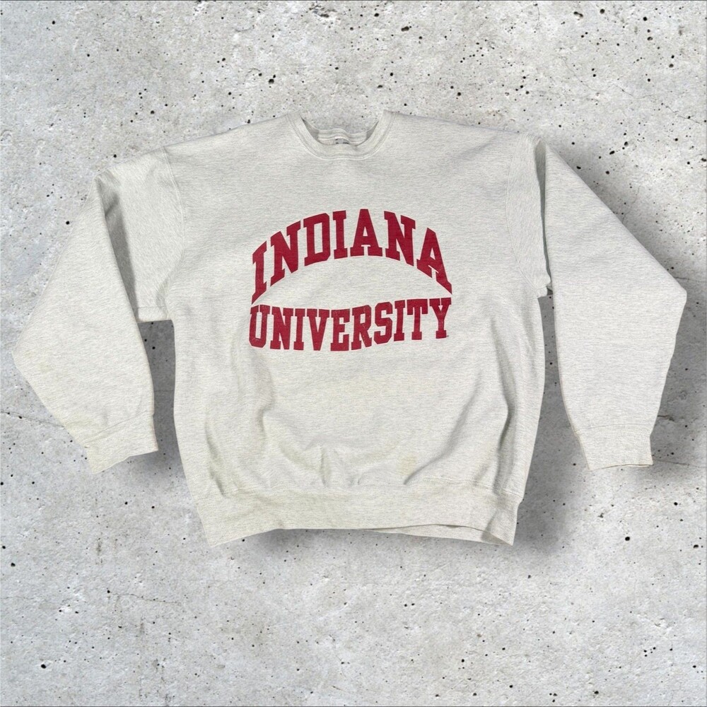 Vintage Indiana University IU Hoosiers Crewneck Sweatshirt XXL Made In USA